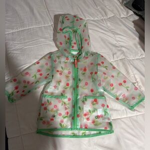 Cat & Jack Cherry Print infant Raincoat 12 months. Baby raincoat with hood